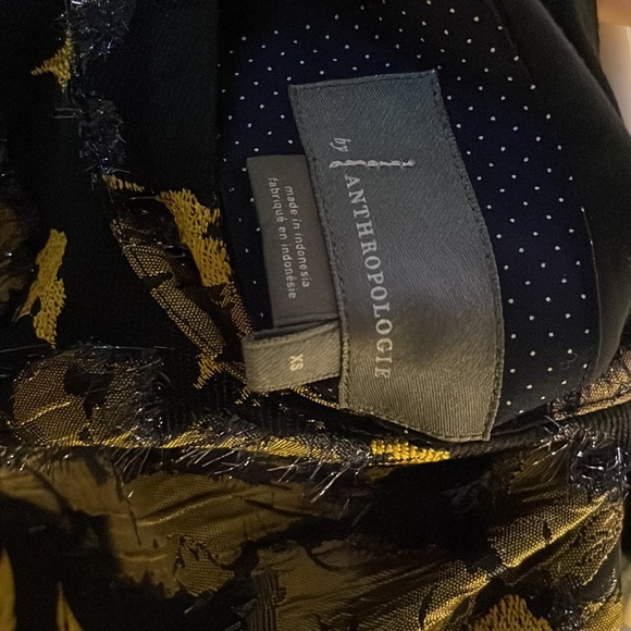 Anthropologie Navy Blue-Yellow Midi Dress - Picture 7 of 7